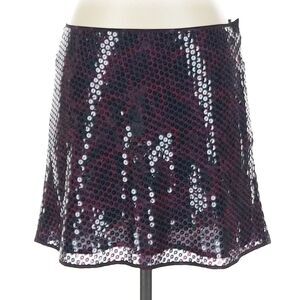 Vintage Y2K Express Mini Skirt Sequins Purple Swirl Party Clubbing Size 3/4